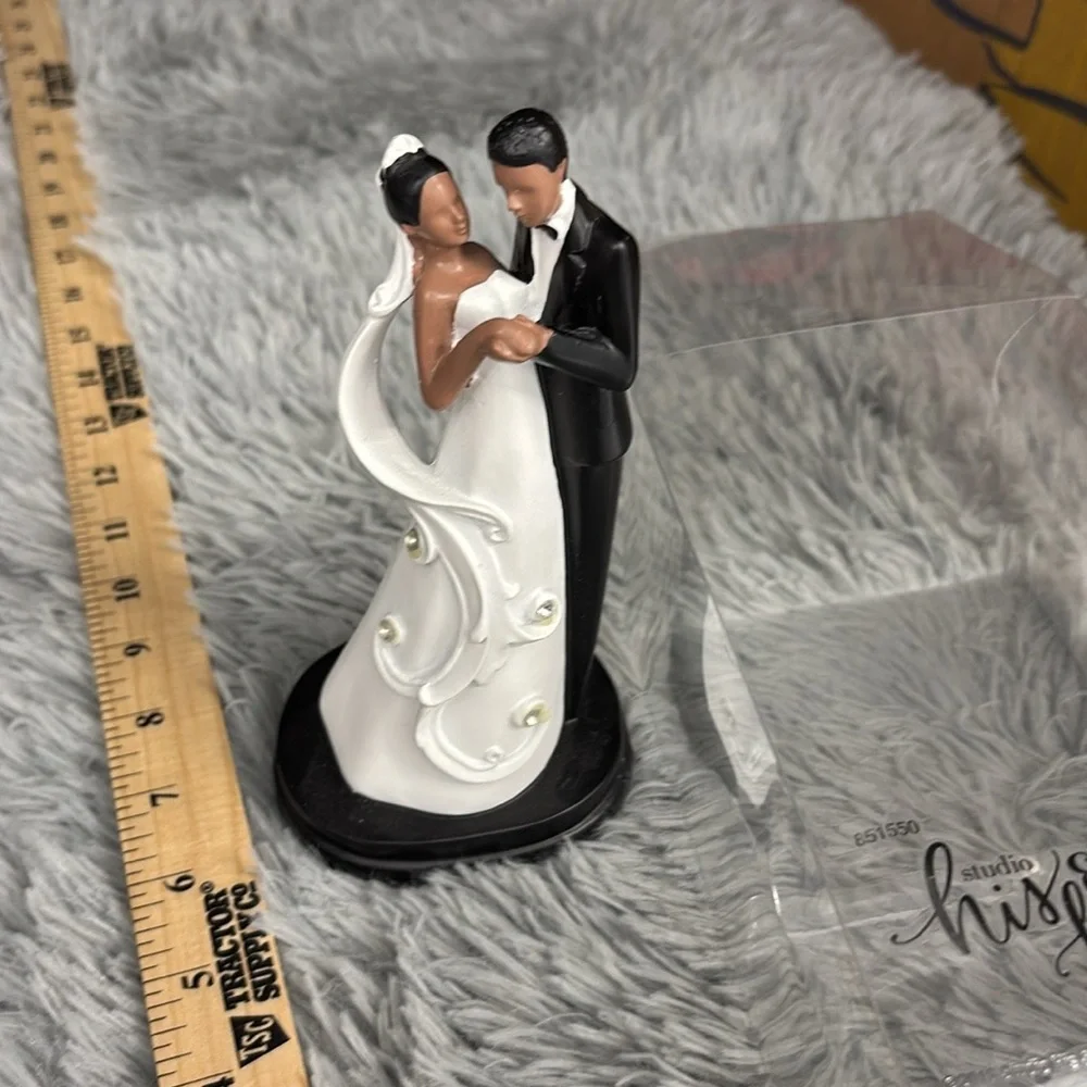 NWT STUDIO HIS & HERS Elegant Wedding Cake Topper with Bride and Groom Ethnic